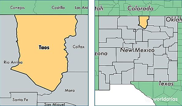 location of Taos county on a map