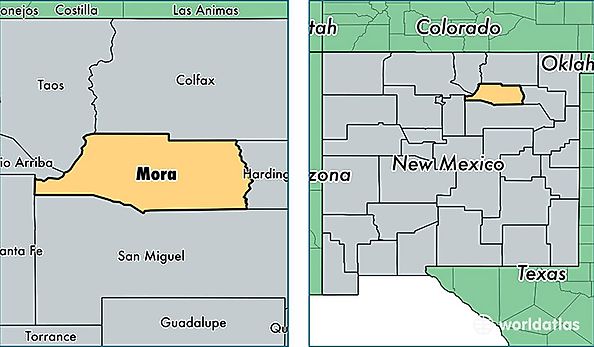 location of Mora county on a map
