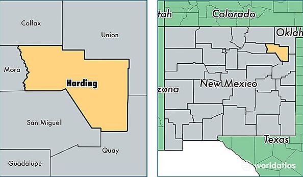 location of Harding county on a map
