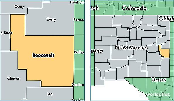 location of Roosevelt county on a map