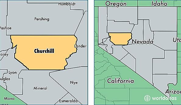location of Churchill county on a map