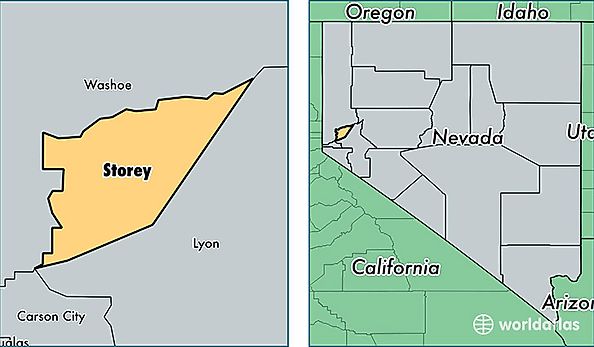 location of Storey county on a map