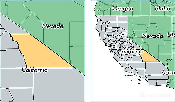 location of Inyo county on a map