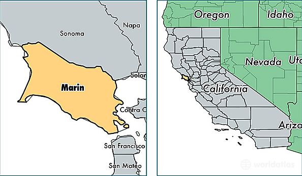 location of Marin county on a map