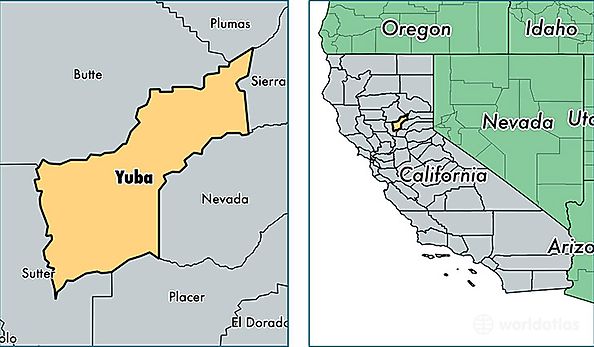location of Yuba county on a map