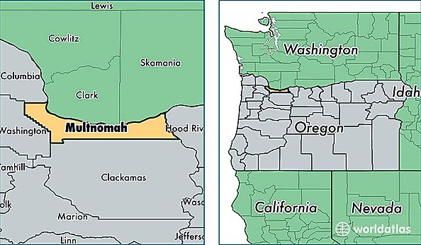 location of Multnomah county on a map