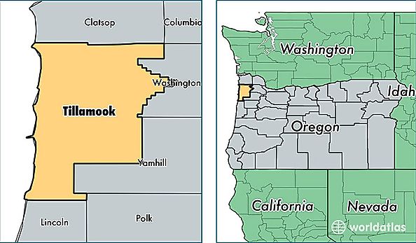 location of Tillamook county on a map