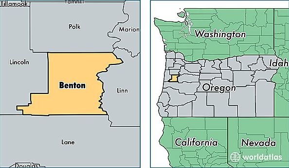 location of Benton county on a map