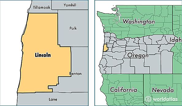 location of Lincoln county on a map