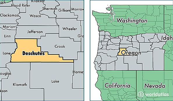 location of Deschutes county on a map
