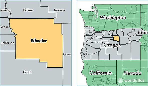 location of Wheeler county on a map