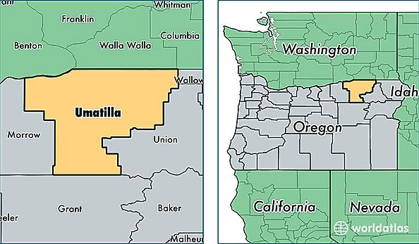 location of Umatilla county on a map