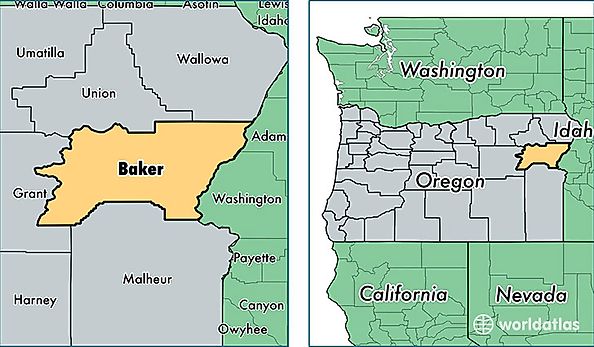 location of Baker county on a map