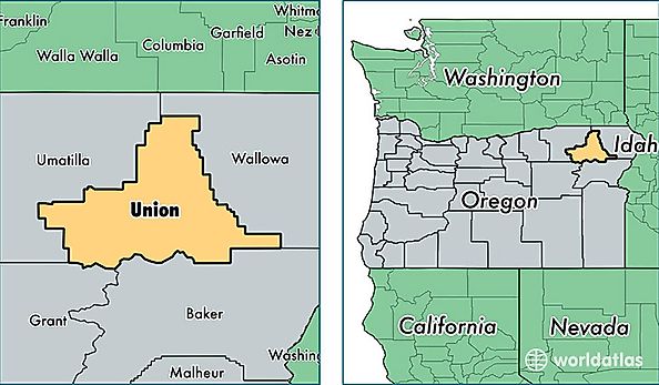 location of Union county on a map