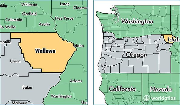 location of Wallowa county on a map