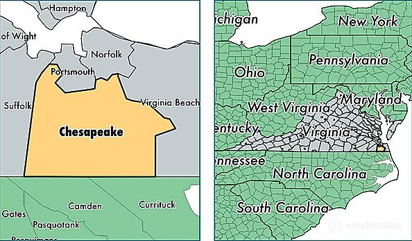 location of Chesapeake City county on a map