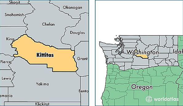 location of Kittitas county on a map