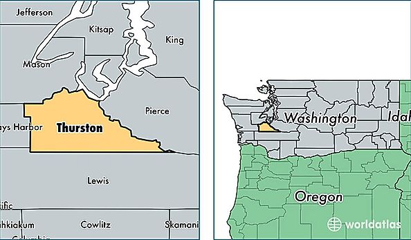 location of Thurston county on a map