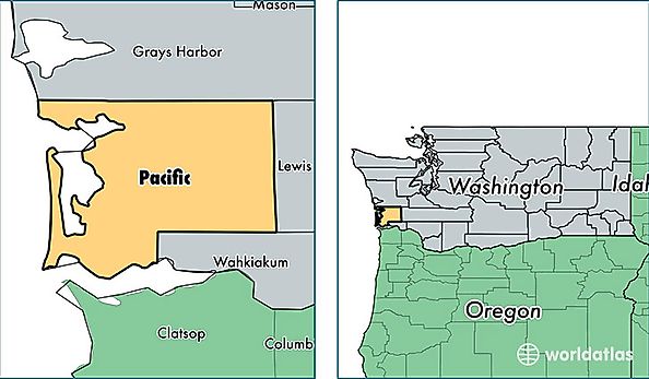 location of Pacific county on a map