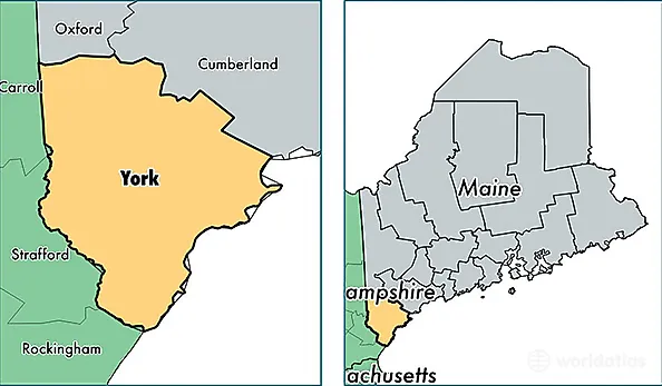 location of York county on a map