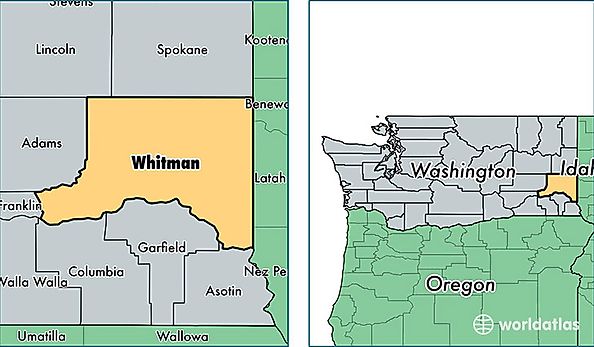 location of Whitman county on a map