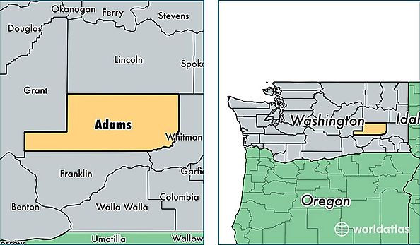 location of Adams county on a map
