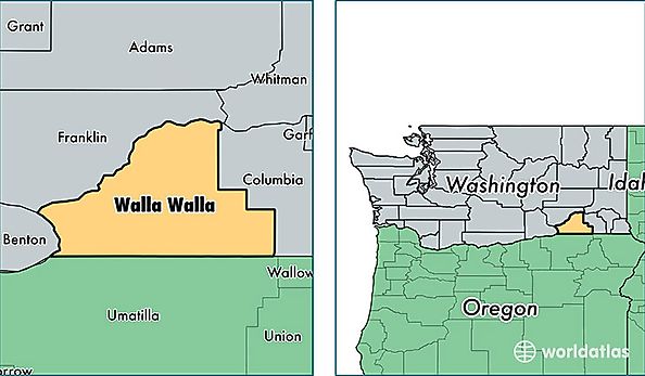 location of Walla Walla county on a map