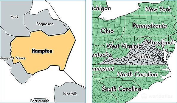 location of Hampton City county on a map
