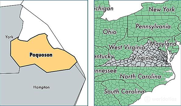 location of Poquoson City county on a map