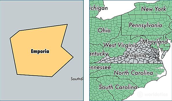 location of Emporia City county on a map