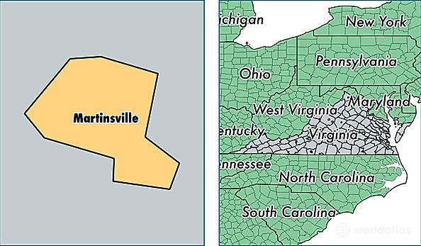 location of Martinsville City county on a map