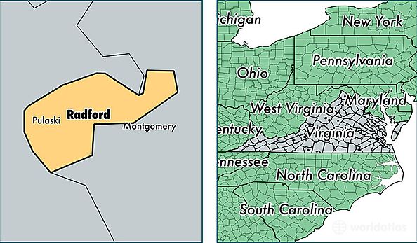 location of Radford City county on a map