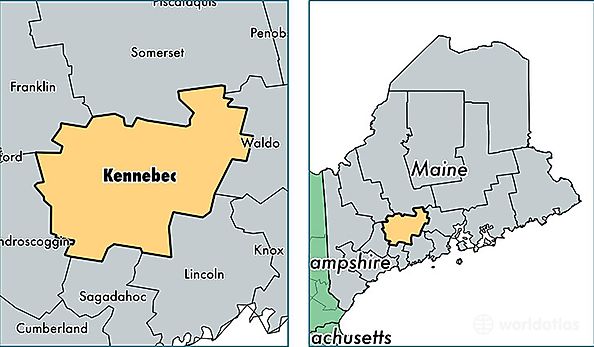 location of Kennebec county on a map