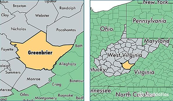location of Greenbrier county on a map