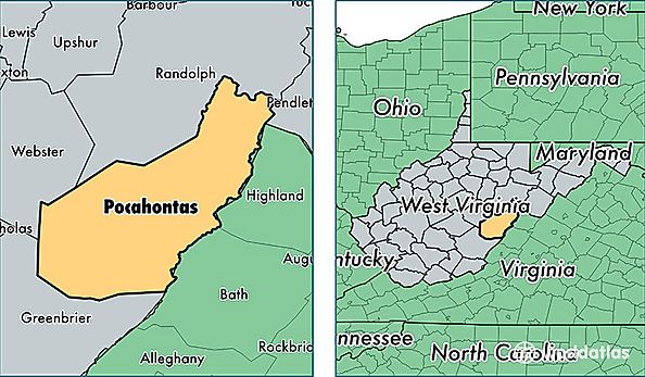 location of Pocahontas county on a map