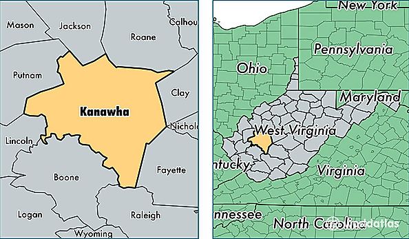 location of Kanawha county on a map