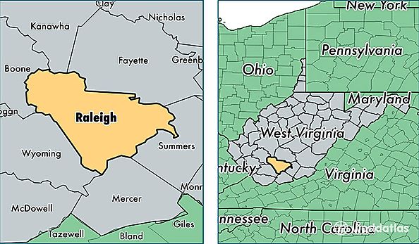 location of Raleigh county on a map