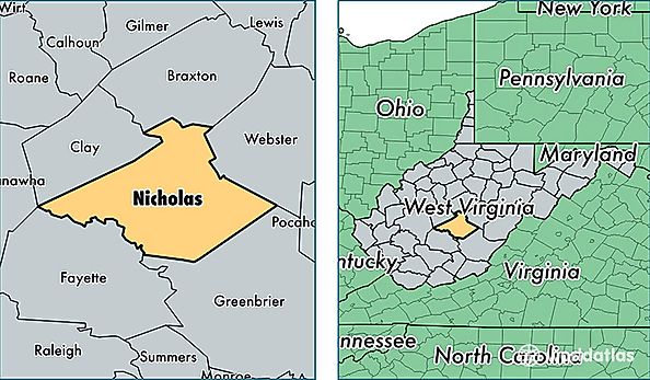 location of Nicholas county on a map