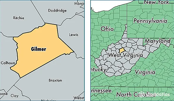 location of Gilmer county on a map