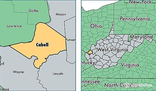 location of Cabell county on a map