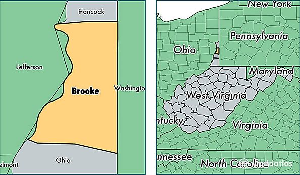 location of Brooke county on a map