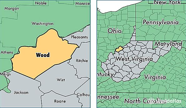 location of Wood county on a map