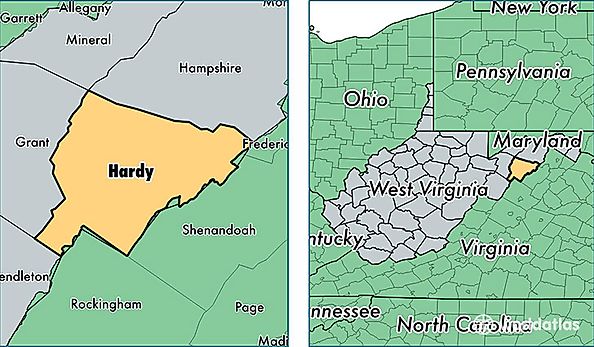 location of Hardy county on a map