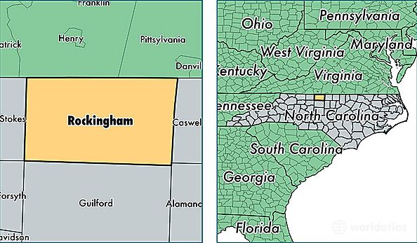 location of Rockingham county on a map