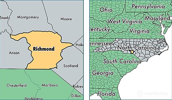 location of Richmond county on a map