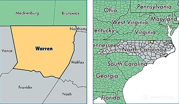 location of Warren county on a map