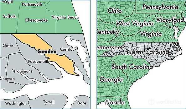 location of Camden county on a map