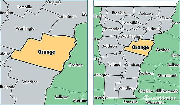 location of Orange county on a map