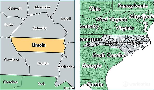 location of Lincoln county on a map