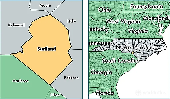 location of Scotland county on a map